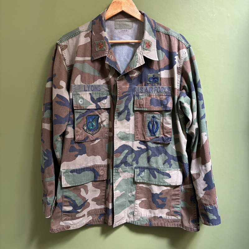 Vintage US Airforce Woodland Camo Jacket Medium large Heritageandivy Heritage Ivy